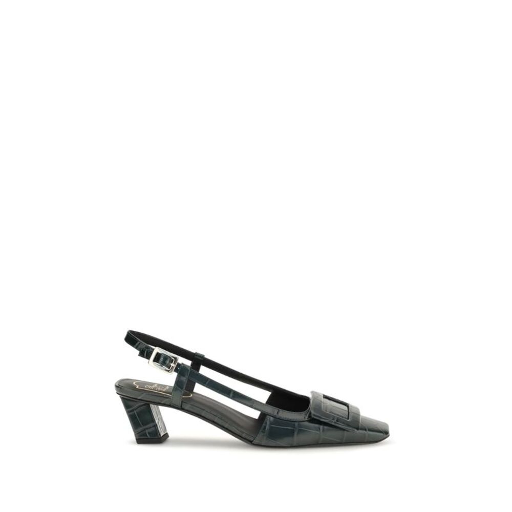 Roger Vivier Women Belle Vivier Croc-Effect Slingback Pumps